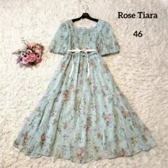 【限定カラー♡2023】希少46 ローズティアラ　マキシ丈シャーリングワンピース