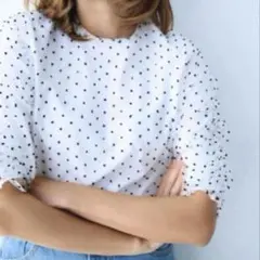 最終お値下げ CADUNE シアードットブラウス ホワイト 36