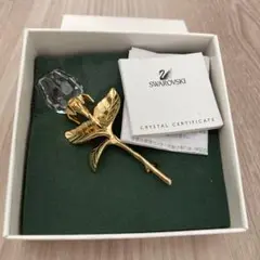 【美品】 SWAROVSKI スワロフスキー　ブローチ　ローズ　クリスタル