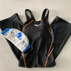 【Mizuno】ルネサンス 競泳水着 黒 スタースイマー L キャップ付 MIZUNO - 【美品】ルネサンス◇水着 L スタースイマーの通販 by
