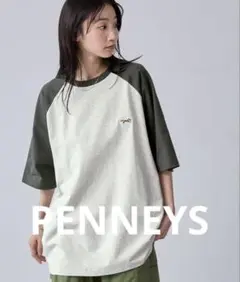 ペニーズ 別注 THE FOX ロゴ ワッペン刺繍　ラグラン半袖Tシャツ　新品