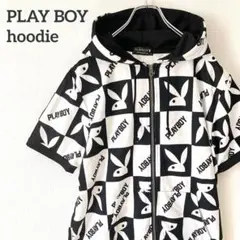 PLAY BOY プレイボーイ 半袖パーカー フード付 ゆったりサイズ 3L