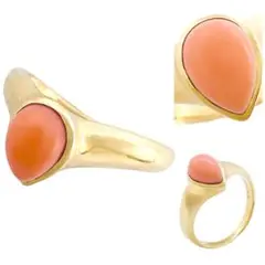 ヴァンクリーフu0026アーペル リング VCA 珊瑚 コーラル 18Kt YG レア