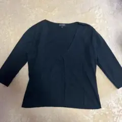 LANVIN 黒　 7部丈　ニット　綺麗め　カーディガン 38 レディース　羽織