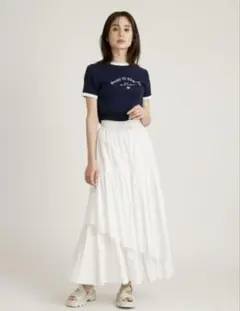 snidel ORGANICSリンガーTシャツ