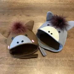干支の帽子、馬の被り物（ベビーキッズ）２点セット