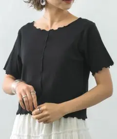 RETRO GIRL●テレコメロウアソートTee●ブラック ●半袖●細リブ