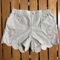 メゾピアノ ベージュ スカラップヘム ショートパンツ 110cm