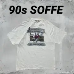 90s SOFFE 半袖Tシャツ ヴィンテージ　ホワイトアニマル　XLサイズ