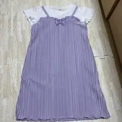 パープルプリーツワンピース 110サイズ