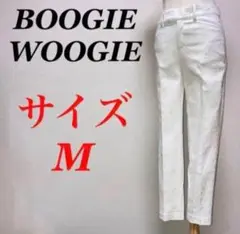 a0566【BOOGIE WOOGIE】刺繍花柄カジュアルパンツ　ストレッチ
