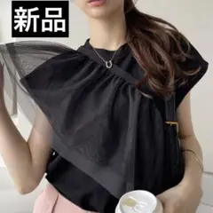 【Eclat one】新品タグ付き　Tシャツ　カットソー　フレンチスリーブ　F