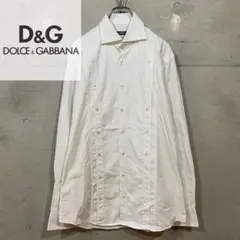 イタリア製 DOLCEu0026GABBANA ドルガバ デザインコットンシャツ 古着