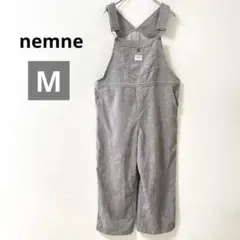 ネンネ　コーデュロイ　オーバーオール　サロペット　グレー　胸ポケット　秋冬　M
