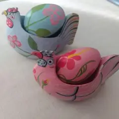 木製　ニワトリと卵　2個セット