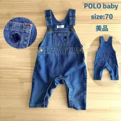 美品 POLO baby デニム ストレッチ オーバーオール 70