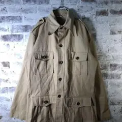 【ヴィンテージ】レトロ 肩ベルト ミリタリーコート古着usedAS24