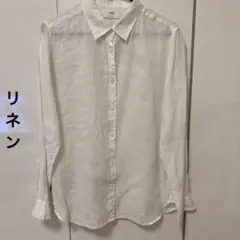 UNIQLO リネン ホワイトシャツ Lサイズ