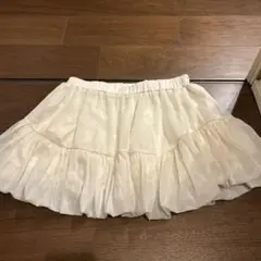 アイボリー フリルミニスカート
