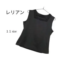 レリアン leilian くすみのある茶色 ノースリーブトップス L 美品
