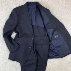 美品 BLUE HILLS スーツ ネイビー ストライプ