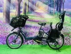 ❷4525子供乗せ電動自転車YAMAHA3人乗り新品20インチ良好バッテリー