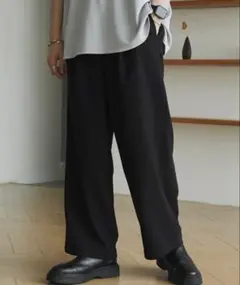 TR ストレッチ　タックワイドスラックスパンツ　L