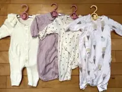 [4点まとめ売り]ロンパース ジェラートピケ　50-70ナルミヤ カバーオール
