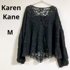 海外古着✨Karen Kane【Ｍ】ブラックレース 長袖シャツ