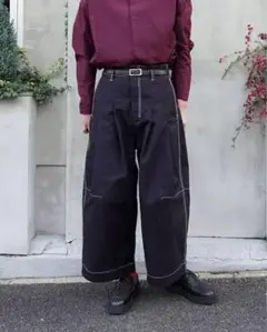 BAGGY PANTS WITH FARAH( BLACK )