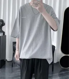 ワンポイント 半袖 Tシャツ カットソー M グレー ユニセックス 新品未使用