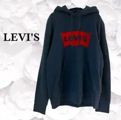 リーバイス『LEVI'S』パーカー【F】ネイビー 紺 フーディー 長袖 赤ダブ
