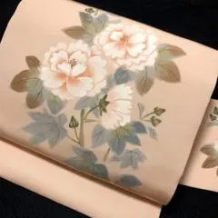 12-39 美品!高級 九寸名古屋帯 人気帯 塩瀬