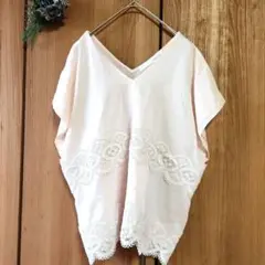 ⤵️夏物⤵️【Robe Cabinet】リネン ノースリーブ 刺繍 ブラウス