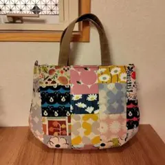 パッチワークふっくらトートバッグハンドメイド