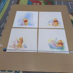 ディズニータイル　プーさん　4種類　4枚