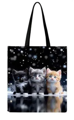 【未使用品】子猫ちゃんイラスト♬トートバッグ