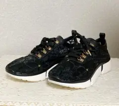 Realta フラワー レース スニーカー ブラック LL 25.0 レアルタ