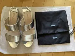 PRADA プラダ シルバーサンダル 38.5(25cm)