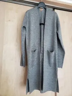 バントロア ロングカーディガン　ウール混　グレー