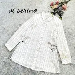 【vi serino】レディース 長袖 シャツ シルク 肩パット付き Lサイズ