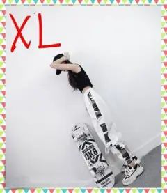 ジョガー 迷彩 白 サイドライン ストリート系 トラックパンツ ジャージ XL