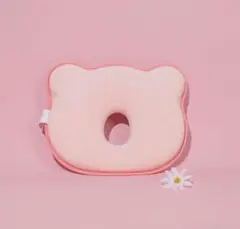 【美品】赤ちゃん用ドーナツ枕 ピンク　クマ