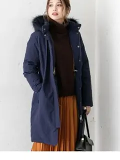 ケープハイツ エルノラ ダウン ロング ネイビー S