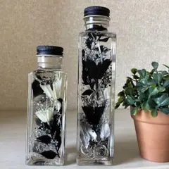 ハーバリウム　シンプル　モノトーン　角瓶セット