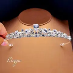 【大幅値下げ中】キュービックジルコニア ウェディングアクセサリー ティアラ