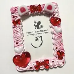 【くま耳　ホワイト　レッド】B8 トレカケース　ホイップ　デコ　硬質ケース