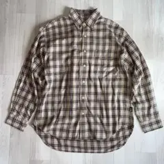 THE NORTH FACE ベージュ系チェック シャツ L