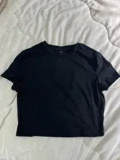 ブラック クロップド Tシャツ 半袖