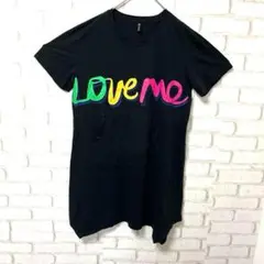 Du Feng zing 半袖　ワンピース　チュニック　黒　プリントTシャツ